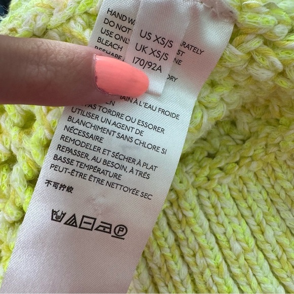 Anthropologie Serenity Open Cardigan Knit Sweater Lime Yellow Green XS/S - Picture 8 of 9
